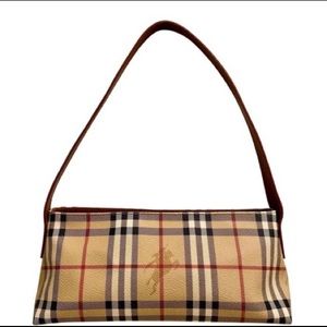 Authentic Burberry Haymarket Canvas Shoulder Bag